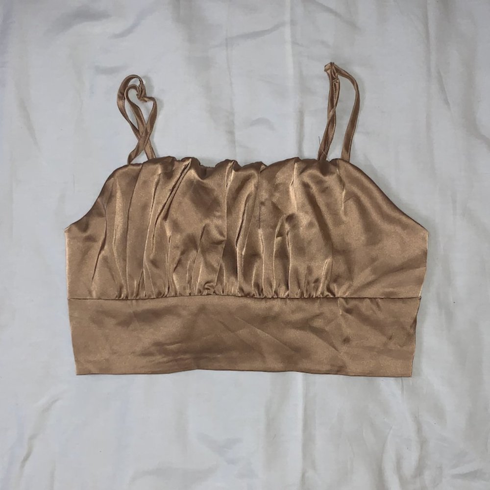 Brown Satin Cami Top